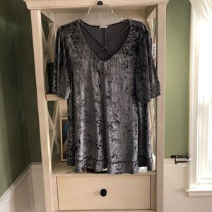 Gray velvet top